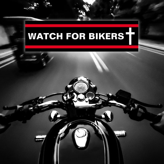 クリスチャンのバイクもしくは自転車に乗る人を見る バンパーステッカー