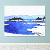 クリスチャンのフィヨルドの銀行 キャンバスプリント (インサイチュ (ウッドフロア))