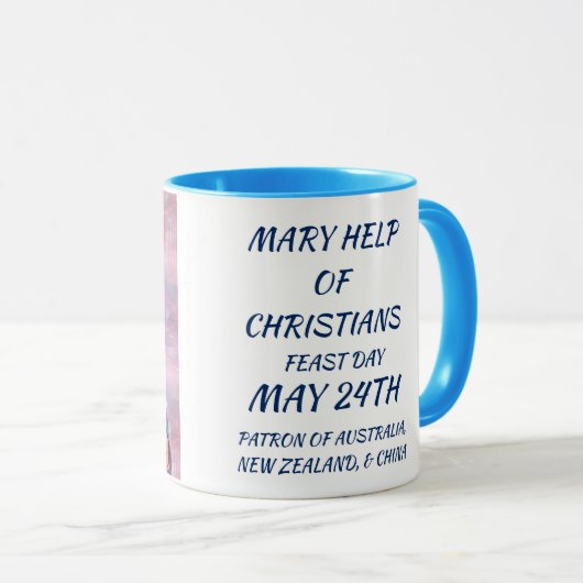 クリスチャンのポートレートのコップのメリー助け マグカップ (正面右)