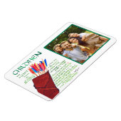 クリスチャンの両親の子ども家族の写真 マグネット (左側)