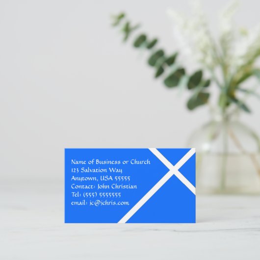 クリスチャンの会社牧師または教会のホワイトクロス 名刺 (スタンド正面)