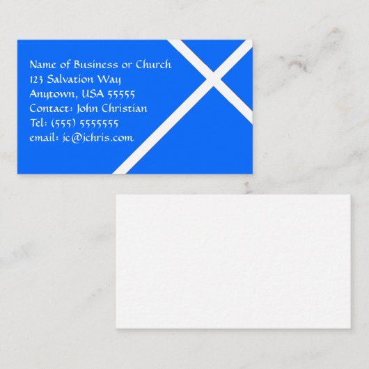 クリスチャンの会社牧師または教会のホワイトクロス 名刺 (正面/裏面)
