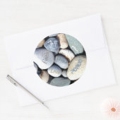 クリスチャンの価値ラブホープ信仰喜び平和の小石 ラウンドシール (封筒)