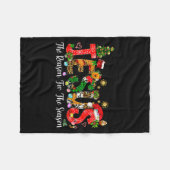 クリスチャンの信仰 クリスマスの理由はイエス フリースブランケット (正面(横))