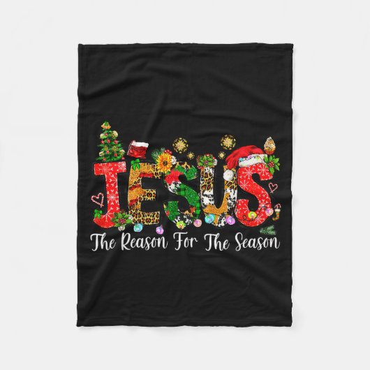 クリスチャンの信仰 クリスマスの理由はイエス フリースブランケット (正面)