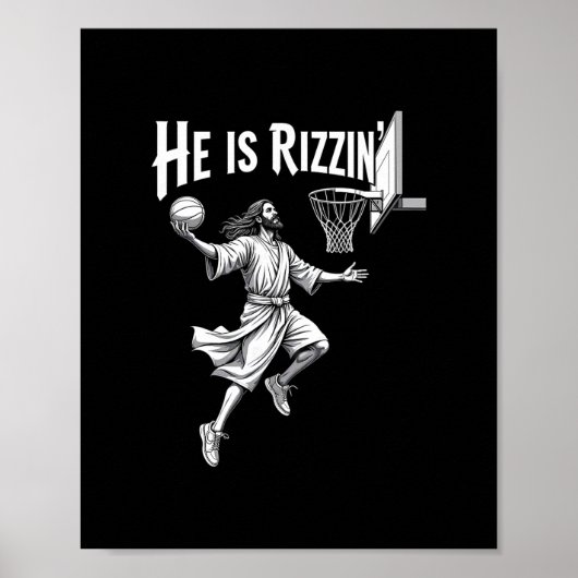 クリスチャンの信仰 彼はRizzin Jesus Sketllフープ ポスター (正面)