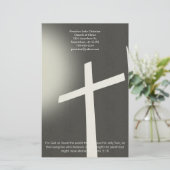 クリスチャンの十字文房具（黒） 便箋 (スタンド正面)