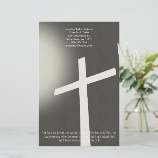 クリスチャンの十字文房具(黒) 便箋 (スタンド正面)