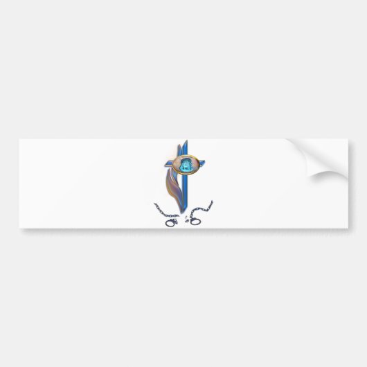 クリスチャンの十字架の切れ鎖 バンパーステッカー (正面)