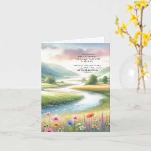 クリスチャンの回復祝いカード：回復のための祝福 カード (黄色い花)