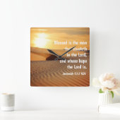 クリスチャンの壁時計エレミヤ17:7 スクエア壁時計 (ホーム)