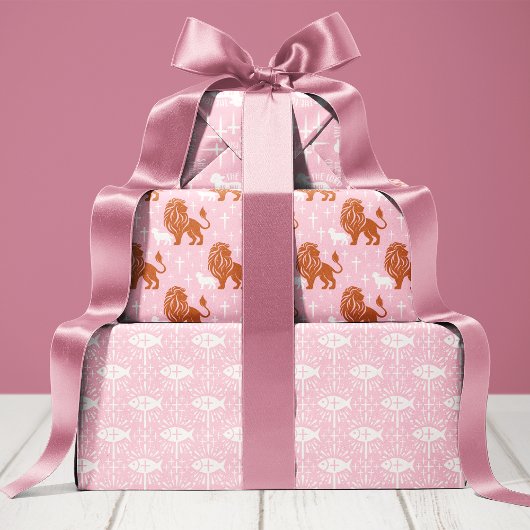 クリスチャンの女の子のベビーシャワー 宗教的 ラッピングペーパーシート