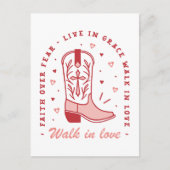 クリスチャンの女の子の引用文は愛のピンクの美学で歩く ポストカード (正面)