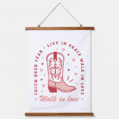クリスチャンの女の子の引用文は愛のピンクの美学で歩く 吊り下げ型タペストリー (正面)
