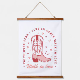 クリスチャンの女の子の引用文は愛のピンクの美学で歩く 吊り下げ型タペストリー