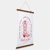 クリスチャンの女の子の引用文は愛のピンクの美学で歩く 吊り下げ型タペストリー (傾斜あり)