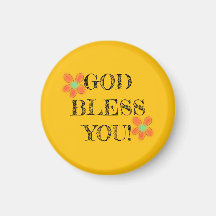 クリスチャンの女の子"GOD Bless You"赤い花黄色