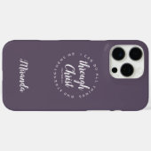 クリスチャンの引用句「私はキリストによってすべてのことができる」紫 Case-Mate iPhoneケース (裏面 (横))