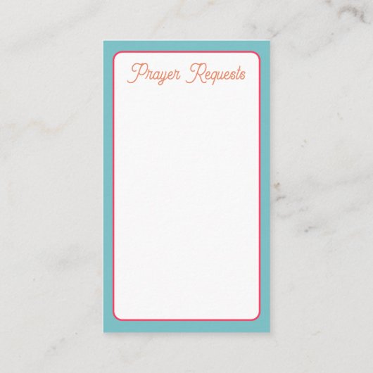 クリスチャンの感謝と祈りの言葉の要求カード 名刺 (裏面)