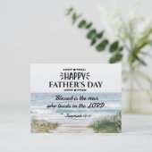 クリスチャンの父の日聖書の一節 海の景色 ポストカード (スタンド正面)