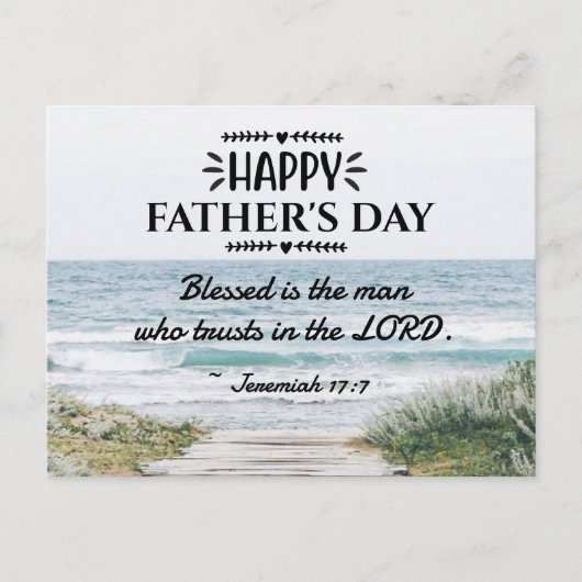 クリスチャンの父の日聖書の一節 海の景色 ポストカード (正面)