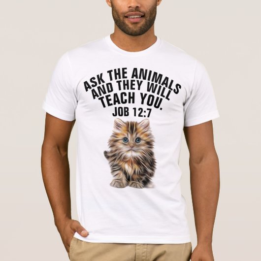 クリスチャンの猫Tシャ頼ツ、動物 Tシャツ (正面)