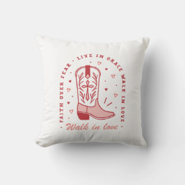 クリスチャンの田舎の女の子の引用文ピンクの女性のカーボーイブーツ クッション