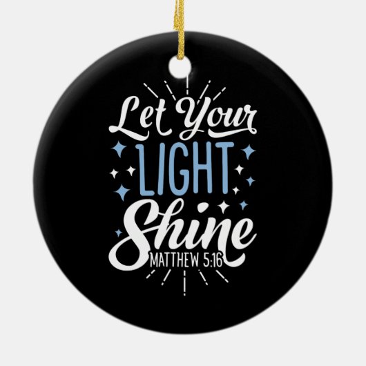 クリスチャンの男性の女性に光を当てる セラミックオーナメント (裏面)