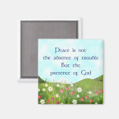 クリスチャンの磁石 – 平和は神の存在 マグネット (正面/裏面)