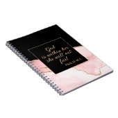 クリスチャンの神は彼女のピンクの黒い金ゴールド大理石の中 ノートブック (右側)