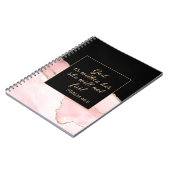 クリスチャンの神は彼女のピンクの黒い金ゴールド大理石の中 ノートブック (左側)