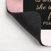 クリスチャンの神は彼女のピンクの黒い金ゴールド大理石の中 マウスパッド (コーナー)