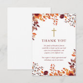 クリスチャンの秋の花祭り 命の感謝の葬儀 サンキューカード (正面/裏面)