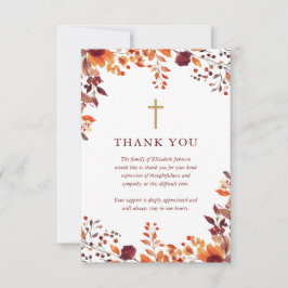クリスチャンの秋の花祭り 命の感謝の葬儀 サンキューカード