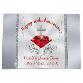 クリスチャンの第40結婚記念日のギフトバッグ ラージペーパーバッグ (正面)