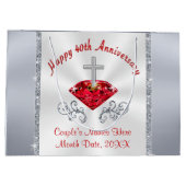 クリスチャンの第40結婚記念日のギフトバッグ ラージペーパーバッグ (裏面)