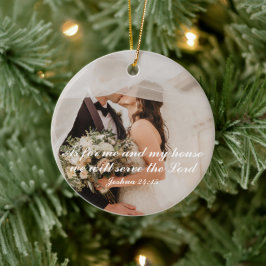 クリスチャンの聖書の結婚式の写真 セラミックオーナメント