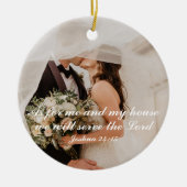 クリスチャンの聖書の結婚式の写真 セラミックオーナメント (正面)