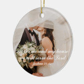 クリスチャンの聖書の結婚式の写真 セラミックオーナメント (左)