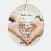 クリスチャンの聖書の結婚式の写真 セラミックオーナメント (左)