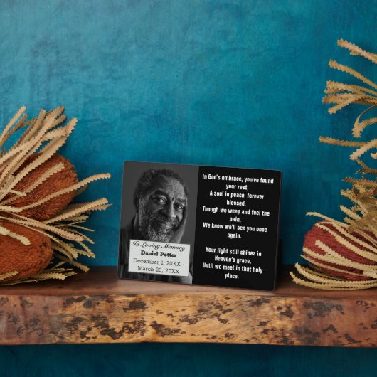 クリスチャンの詩 父の写真 追悼式 記念 フォトプラーク (側面)