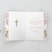 クリスチャンの誕生日 ピンクの花の聖書の一節 カード (内部)
