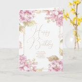 クリスチャンの誕生日 ピンクの花の聖書の一節 カード (黄色い花)