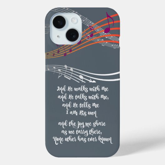 クリスチャンの賛美歌、彼は私と一緒に歩き、彼は話す Case-Mate iPhoneケース (裏面)