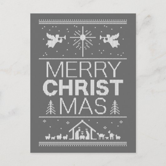 クリスチャンの醜いクリスマスセーター陽気なクリスマス シーズンポストカード (正面)