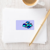 クリスチャンの魚のシンボルの学校 – 青 –  ラベル (インサイチュ)