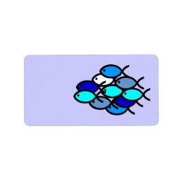 クリスチャンの魚のシンボルの学校 – 青 –  ラベル