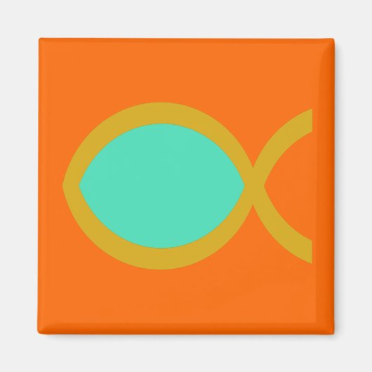 クリスチャンの魚のシンボル マグネット (正面)