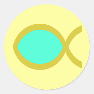 クリスチャンの魚のシンボル ラウンドシール