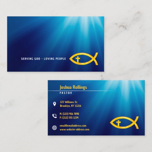 クリスチャンの魚のシンボル |感動的 | 名刺 (正面/裏面)